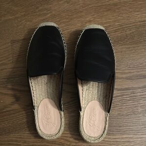 J. Crew Black Espadrille Slip-On Shoes